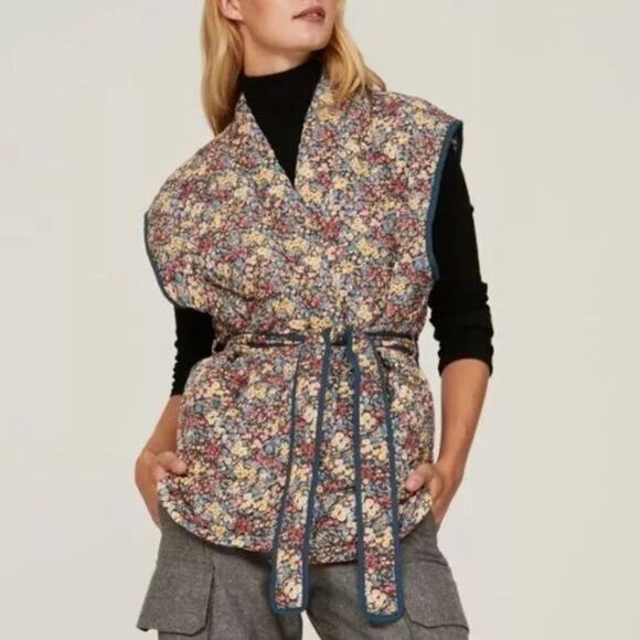 NWT Blank NYC In Bloom Vest - Floral - Quilted - Boho - Size L - Picture 1 of 6